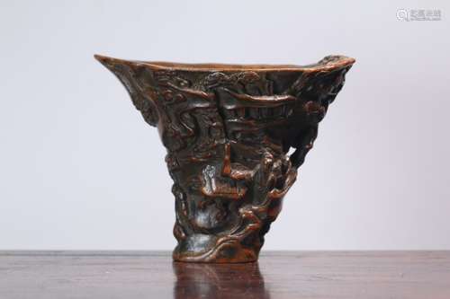 An Agarwood Story Carved Cup