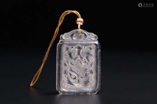 A Crystal Pendant With Pattern