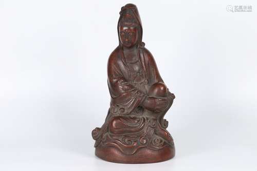 A Bamboo Guanyin Statue