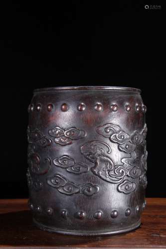 A Rosewood Brush Pot