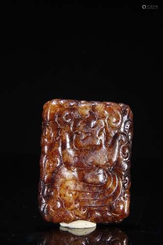 A Hetian Jade Story Carved Pendant