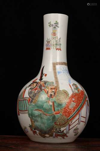 A Porcelain Figure Bottle Vase