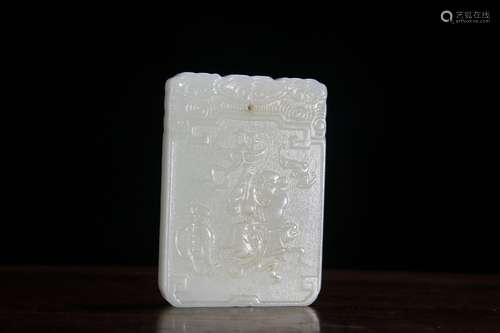 A Hetian Jade Figure Carved Pendant