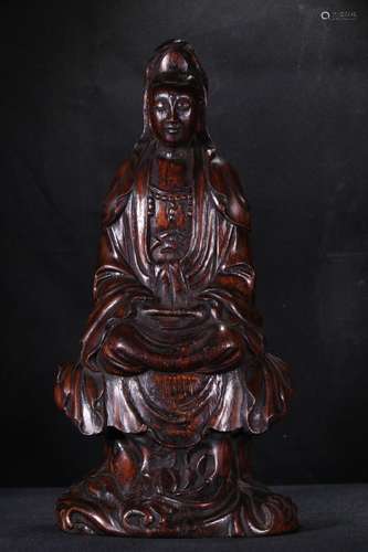 An Agarwood Guanyin Statue