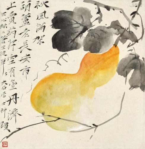 唐云(1910-1993) 秋风满架葫芦老