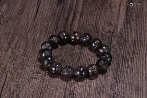 An Agarwood Auspicious Pattern Bracelet