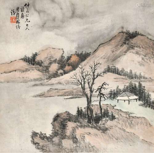 林纾(1852-1924) 江岸林亭