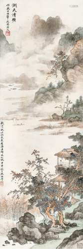 朱梅邨(1911-1993) 湖天清旷 甲申（1944年）作