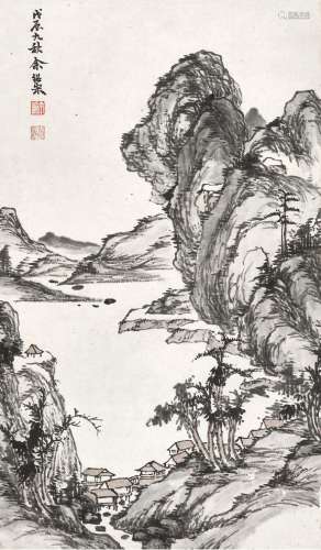 余绍宋(1883-1949) 湖光晴岚 戊辰（1928年）作