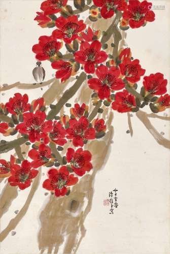 陈树人(1884-1948) 木棉山雀