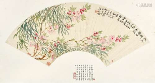 潘振镛(1852-1921) 绿柳桃花笑春风