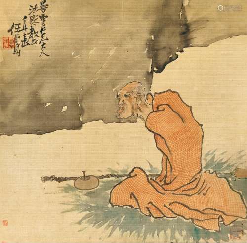 任薰(1835-1893) 蒲团参禅