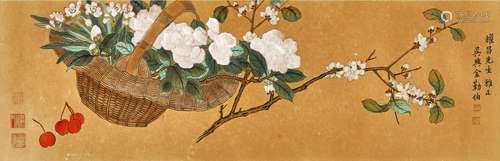 金勤伯(1910-1998) 茶花樱桃