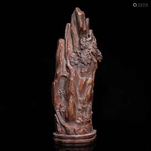 An Agarwood Story Carved Mountain Ornament