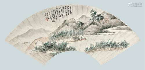 林纾(1852-1924) 一路水风轻 辛酉（1921年）作