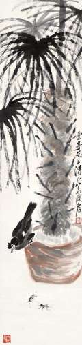 齐白石(1864-1957) 八哥蟋蟀 1947年作
