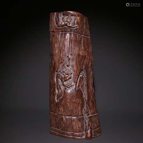 An Agarwood Plum Arm Rest