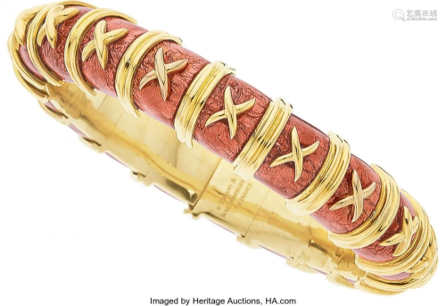 55015: Enamel, Gold Bracelet, Schlumberger for Tiffany