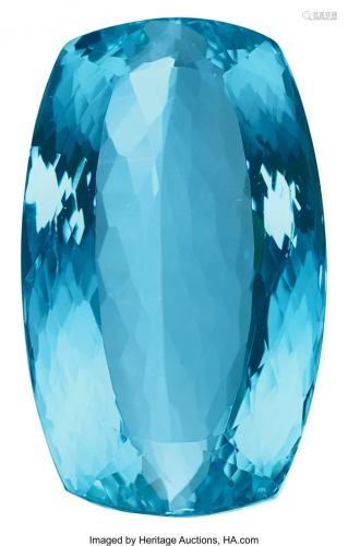 55126: Unmounted Aquamarine The oval-shaped aquam…