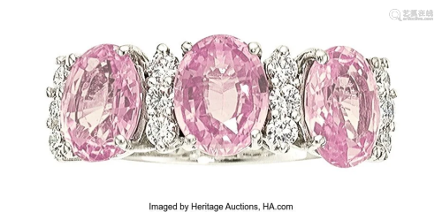 55348: Pink Sapphire, Diamond, White Gold Ring The ri