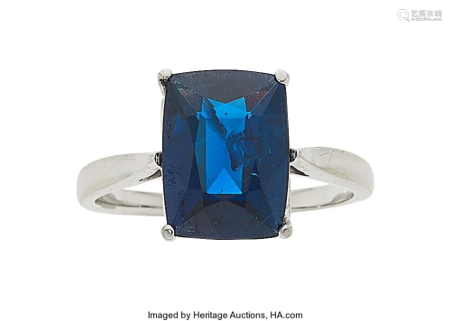 55158: Burma Sapphire, White Gold Ring The ring center