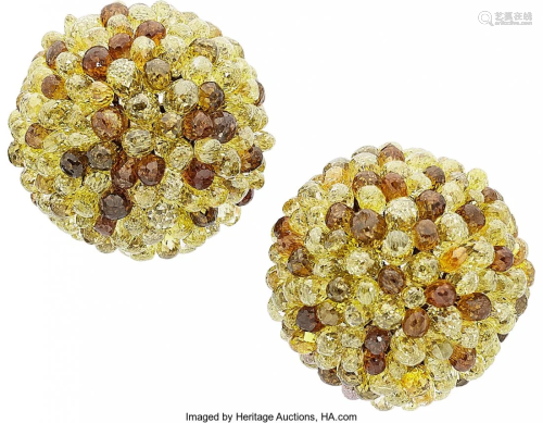 55276: Colored Diamond, Gold Earrings, Lugano The earr
