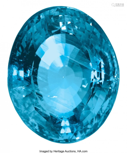 55123: Unmounted Aquamarine The oval-shaped aquam…