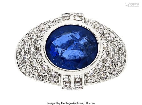 55278: Burma Sapphire, Diamond, White Gold Ring The ri
