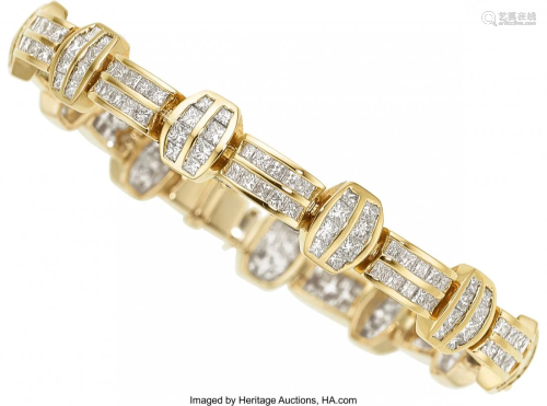 55066: Diamond, Gold Bracelet The bracelet features sq