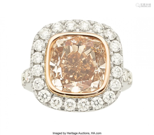 55285: Fancy Yellowish Brown Diamond, Diamond, Platinum