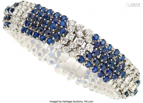 55172: Sapphire, Diamond, White Gold Bracelet The brac