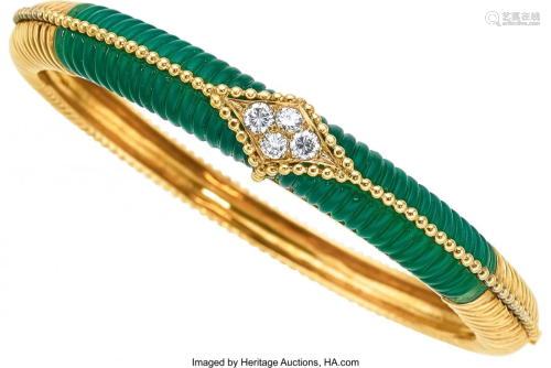 55024: Chalcedony, Diamond, Gold Bracelet, Van Cleef &
