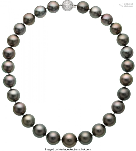 55182: South Sea Cultured Pearl, Diamond, White Gold Ne