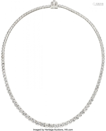 55287: Diamond, Platinum Necklace The necklace featur