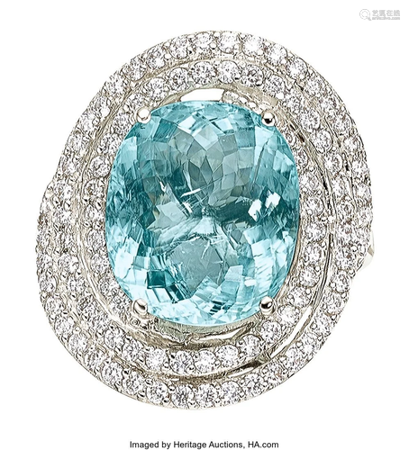 55145: Paraiba-Type Tourmaline, Diamond, Platinum, Whit