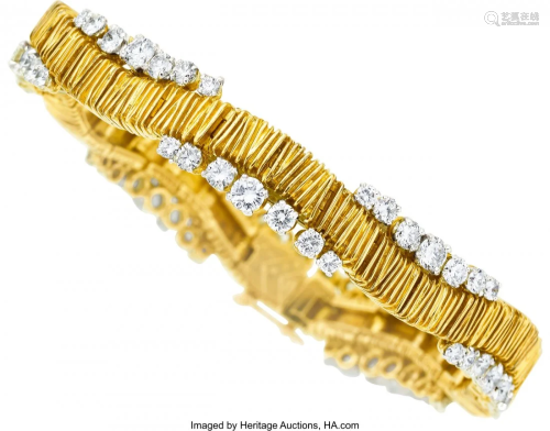 55057: Diamond, Gold Bracelet, Oscar Heyman Bros. The