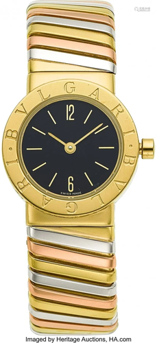 55136: Bvlgari Lady's Gold Tubogas Watch Case: 23 mm,