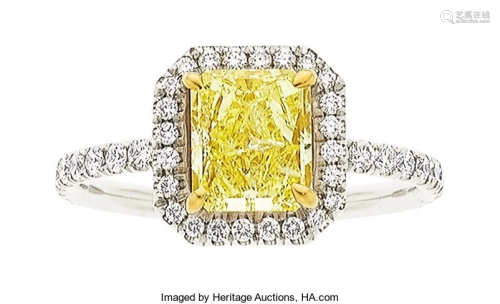 55266: Fancy Intense Yellow Diamond, Diamond, Gold Ring