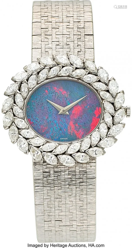 55137: Piaget Lady's Diamond, Opal, White Gold Integral