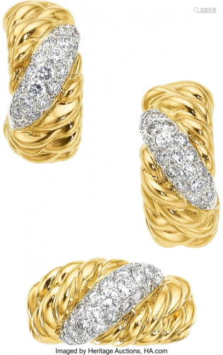 55053: Diamond, Platinum, Gold Earrings, Van Cleef & Ar