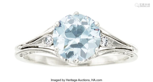 55199: Edwardian Fancy Gray-Blue Diamond, Diamond, Plat