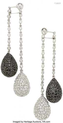 55094: Colored Diamond, Diamond, White Gold Earrings, E