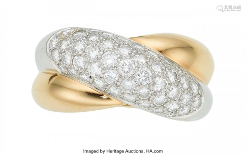 55011: Diamond, Platinum, Gold Ring, Cartier, French T