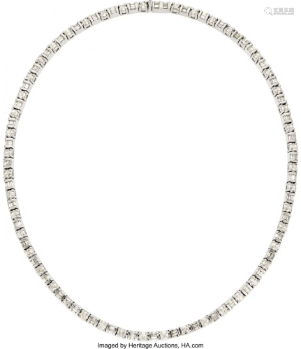 55378: Diamond, Platinum Necklace The necklace feature