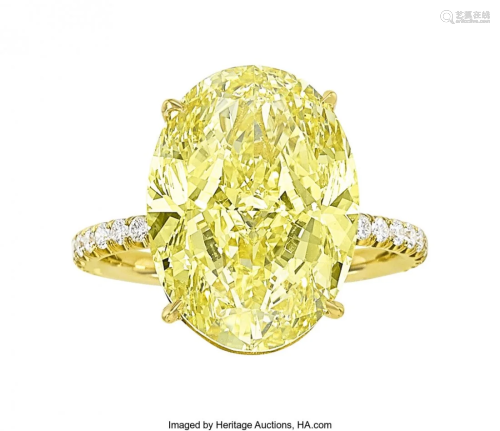 55368: Fancy Intense Yellow Diamond, Diamond, Gold Ring