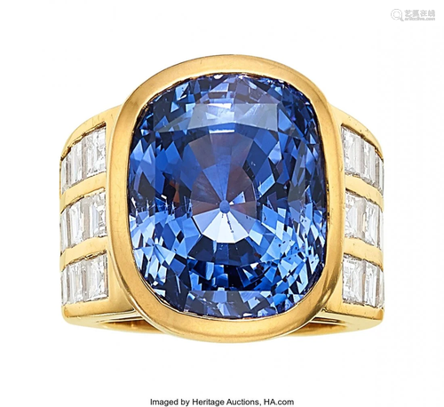 55308: Ceylon Color-Change Sapphire, Diamond, Gold Ring