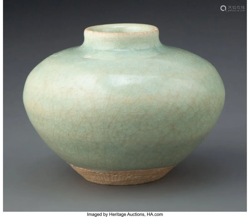 67109: A Chinese Celadon Jar, Yuan Dynasty 2-1/2 x 3-1/