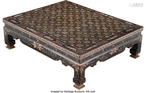 67206: A Chinese Lacquer Low Table 15-1/8 x 50-1/8 x 40