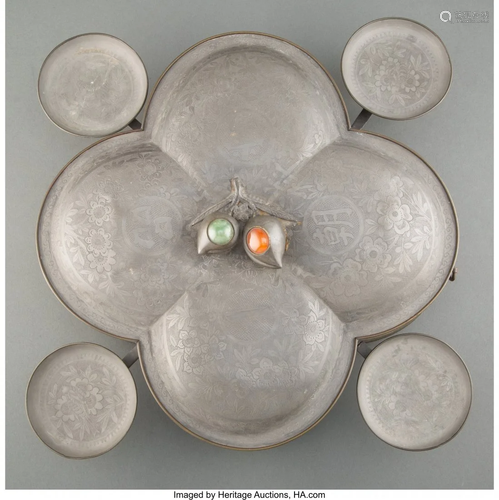 67197: A Chinese Pewter Entrée Set for Five, Qin