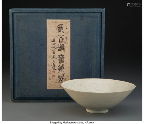 67106: A Chinese Carved and Glazed Qingbai Porcelain Bo